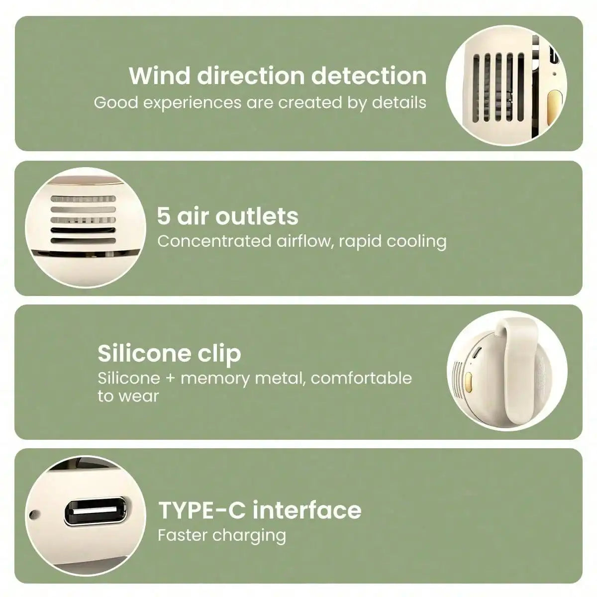 PocketCool Mini Portable Clip-On Fan